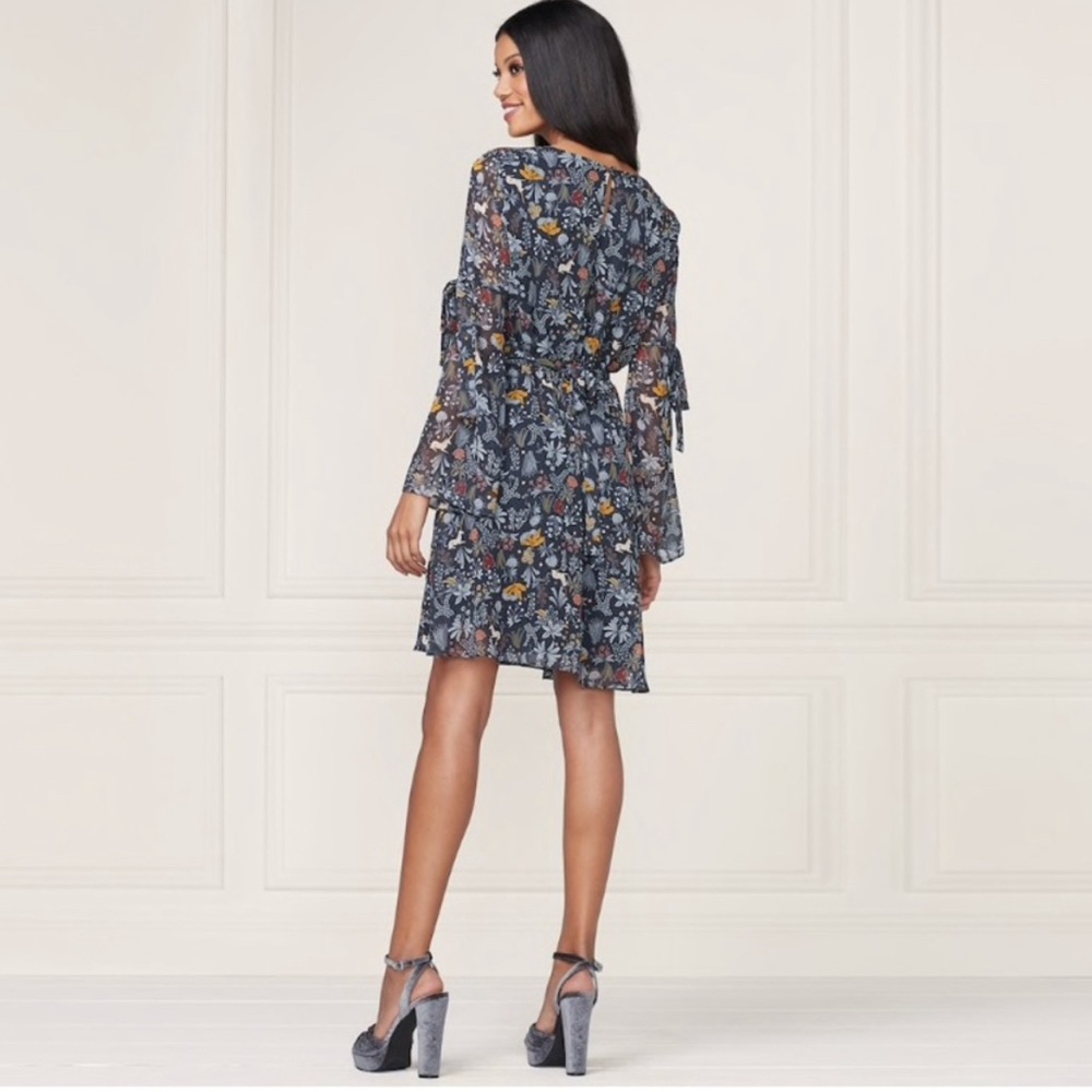 Lauren Conrad Floral Unicorn Ruffle flower Navy Mini dress Woman’s size XS - Picture 2 of 9
